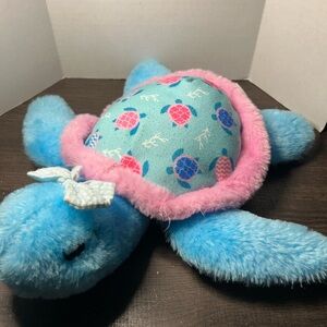 Blue and Pink Stuffed Turtle Toy